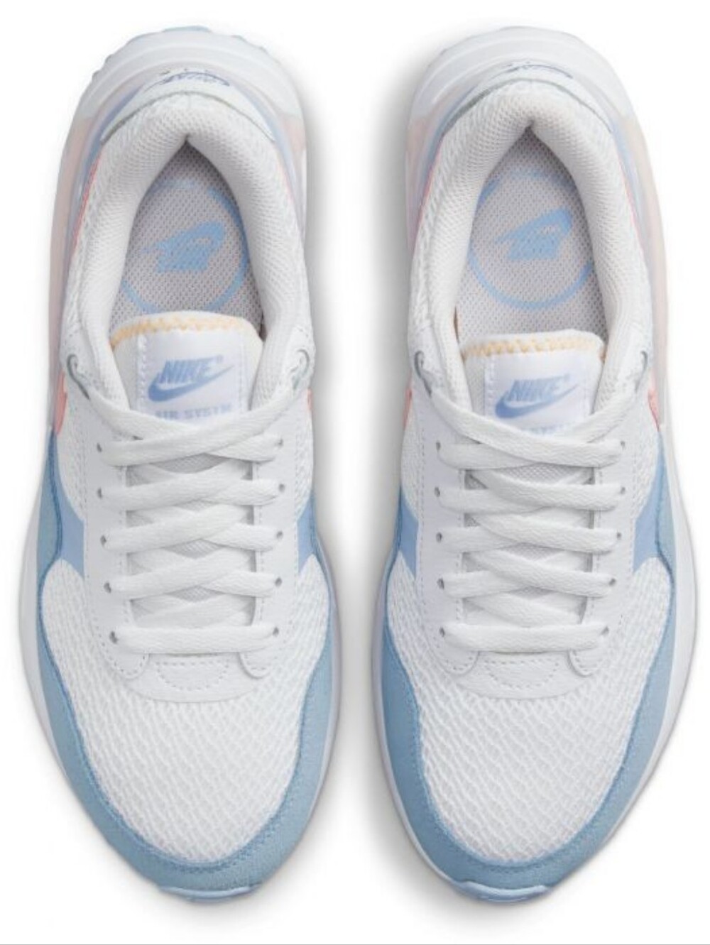 Nike AIR MAX SYSTEM White/Pink Bloom- Blue Athletic Shoes  WM 11